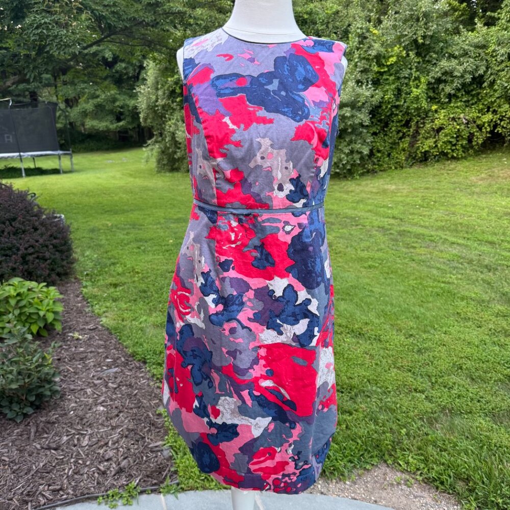 Boden Women Camo Color Floral Sleeveless Career Sheath Dress - Size 8